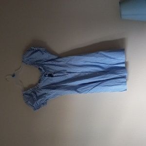 A blue plaid dress